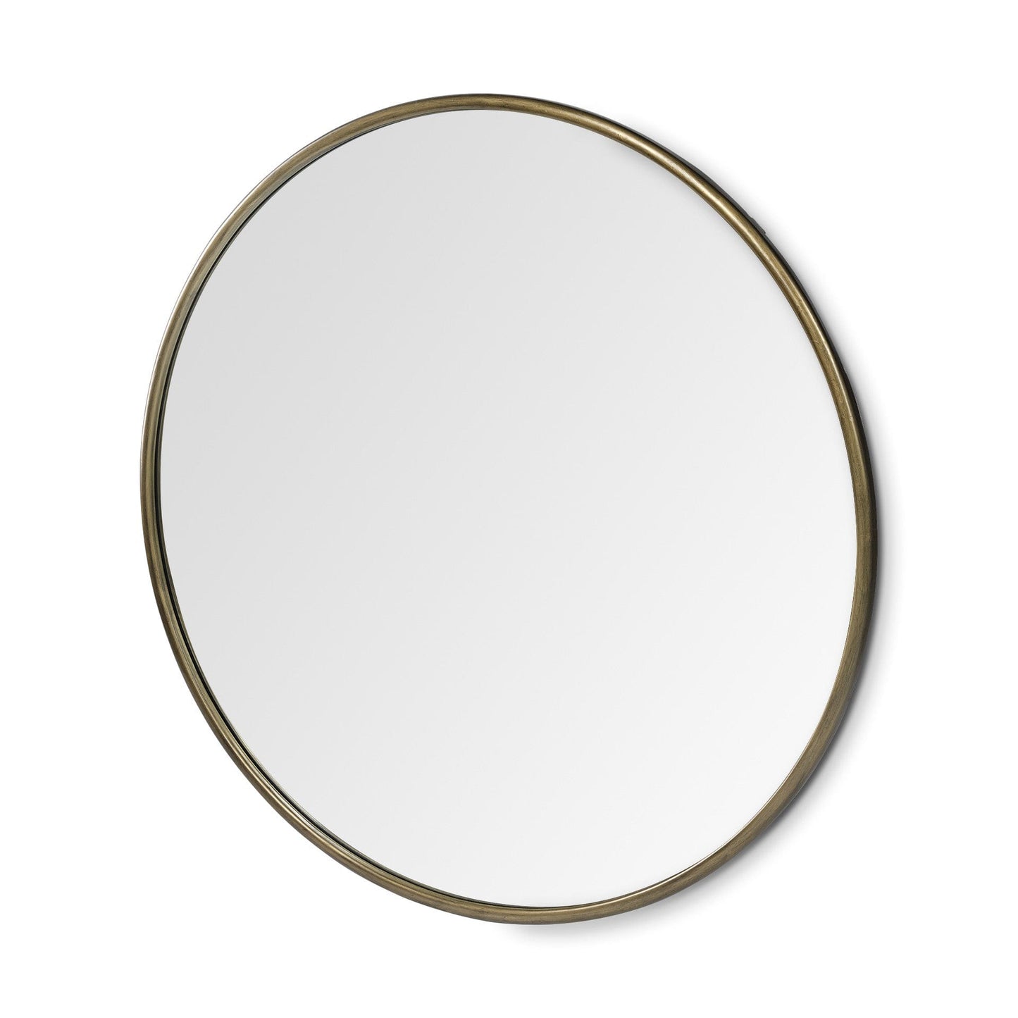 47" Round Gold Metal Frame Wall Mirror - Homeroots - Flyclothing LLC