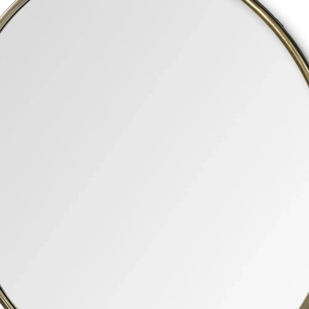 47" Round Gold Metal Frame Wall Mirror - Homeroots - Flyclothing LLC