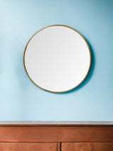 47" Round Gold Metal Frame Wall Mirror - Homeroots - Flyclothing LLC