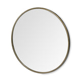 47" Round Gold Metal Frame Wall Mirror - Homeroots