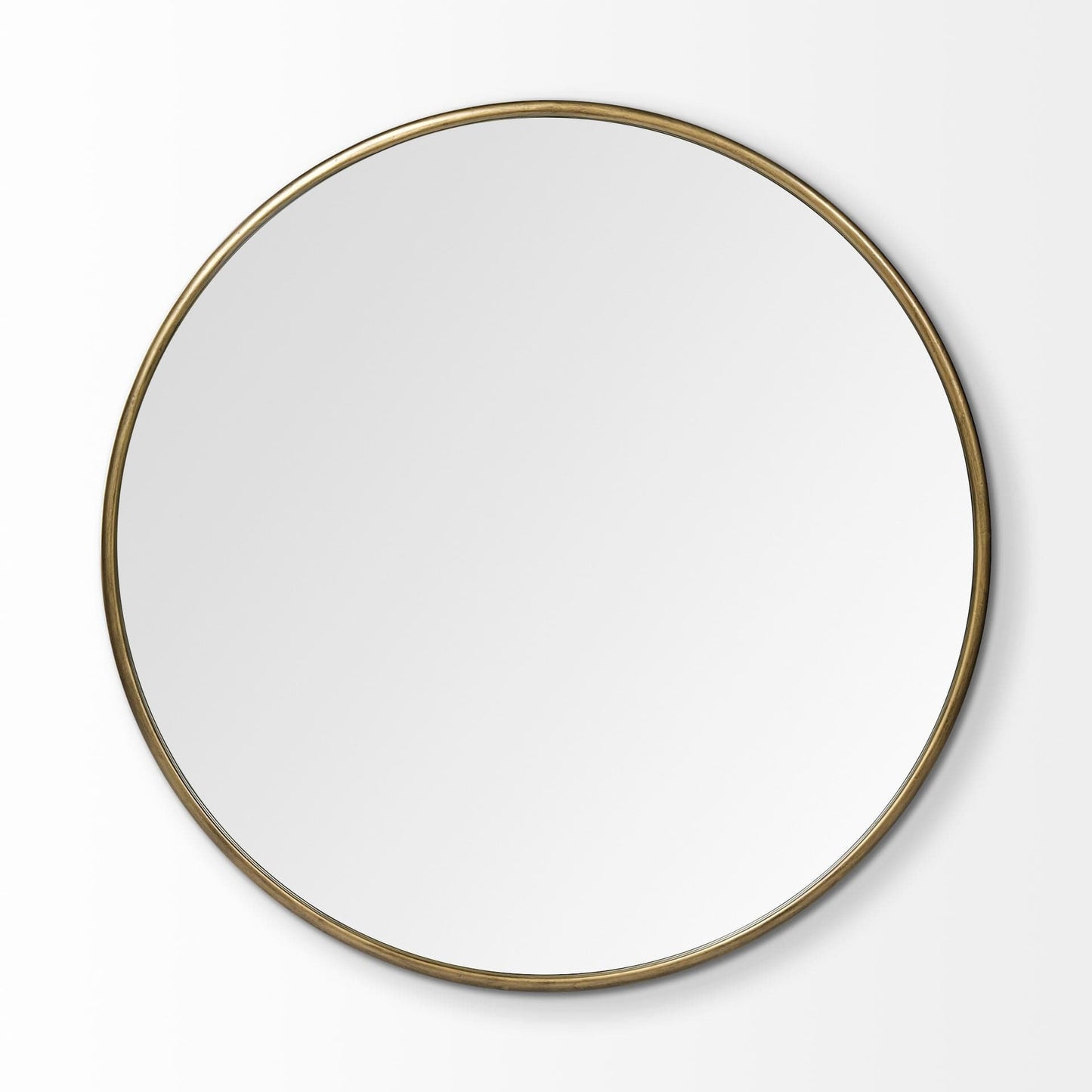 47" Round Gold Metal Frame Wall Mirror - Homeroots - Flyclothing LLC