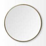 47" Round Gold Metal Frame Wall Mirror - Homeroots - Flyclothing LLC