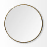 47" Round Gold Metal Frame Wall Mirror - Homeroots