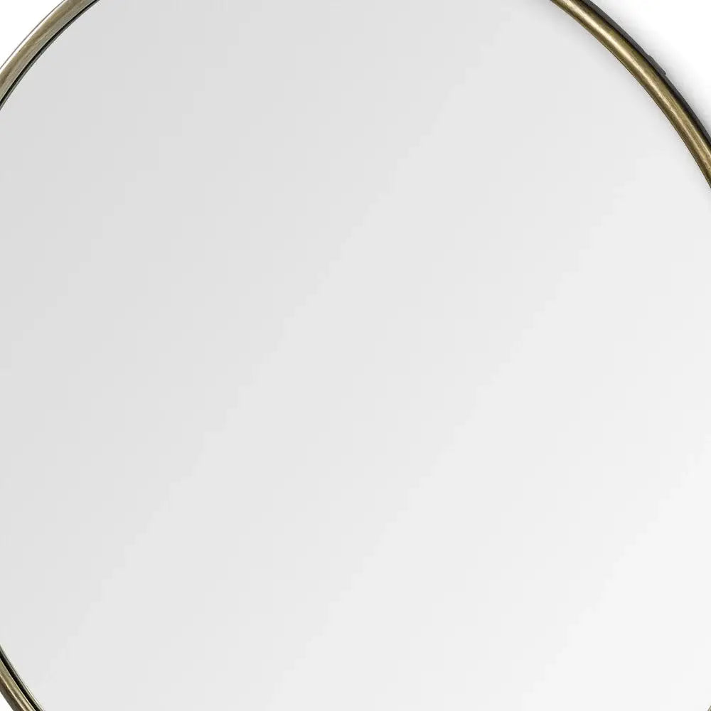 47" Round Gold Metal Frame Wall Mirror - Homeroots - Flyclothing LLC