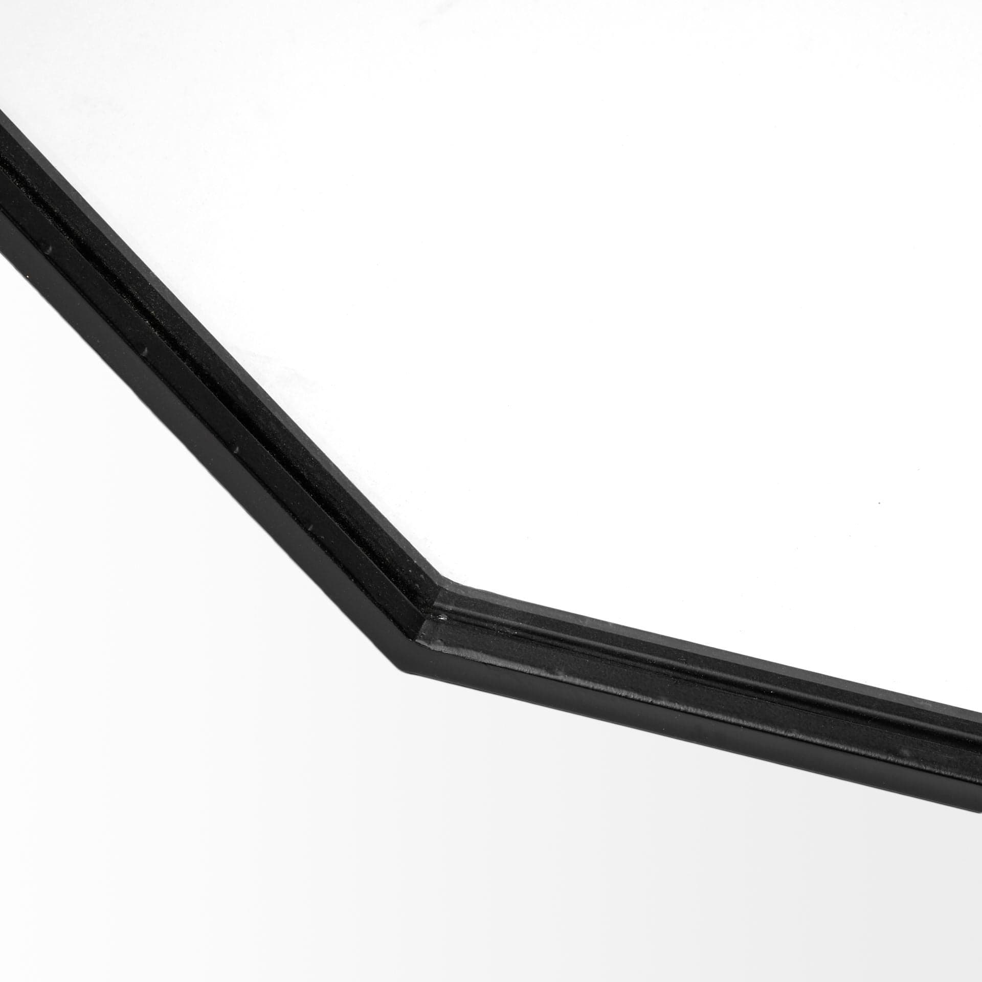 37" Octogon Black Metal Frame Wall Mirror - Homeroots - Flyclothing LLC