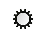 Cog 17" Round Black Metal Frame Wall Mirror - Homeroots