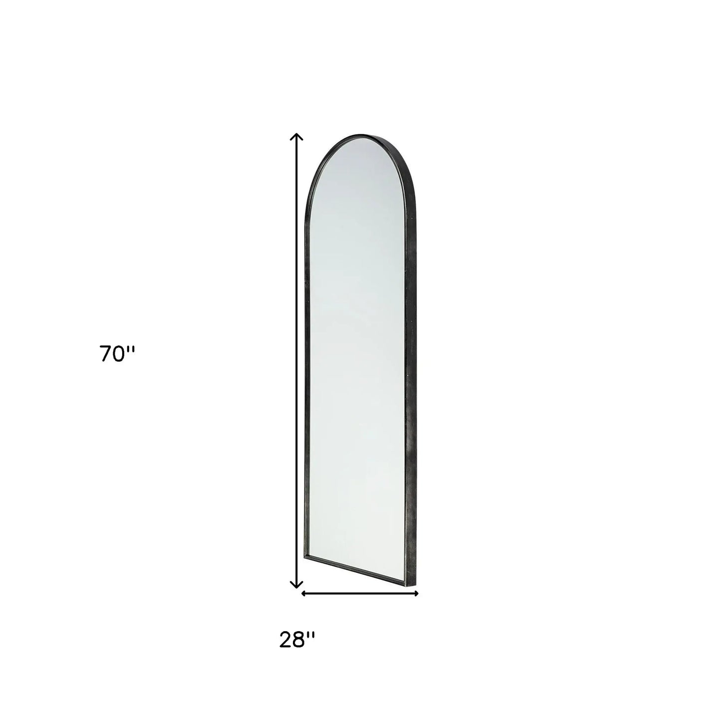 Black Arch Full Length Hanging Metal Mirror - Homeroots - Flyclothing LLC