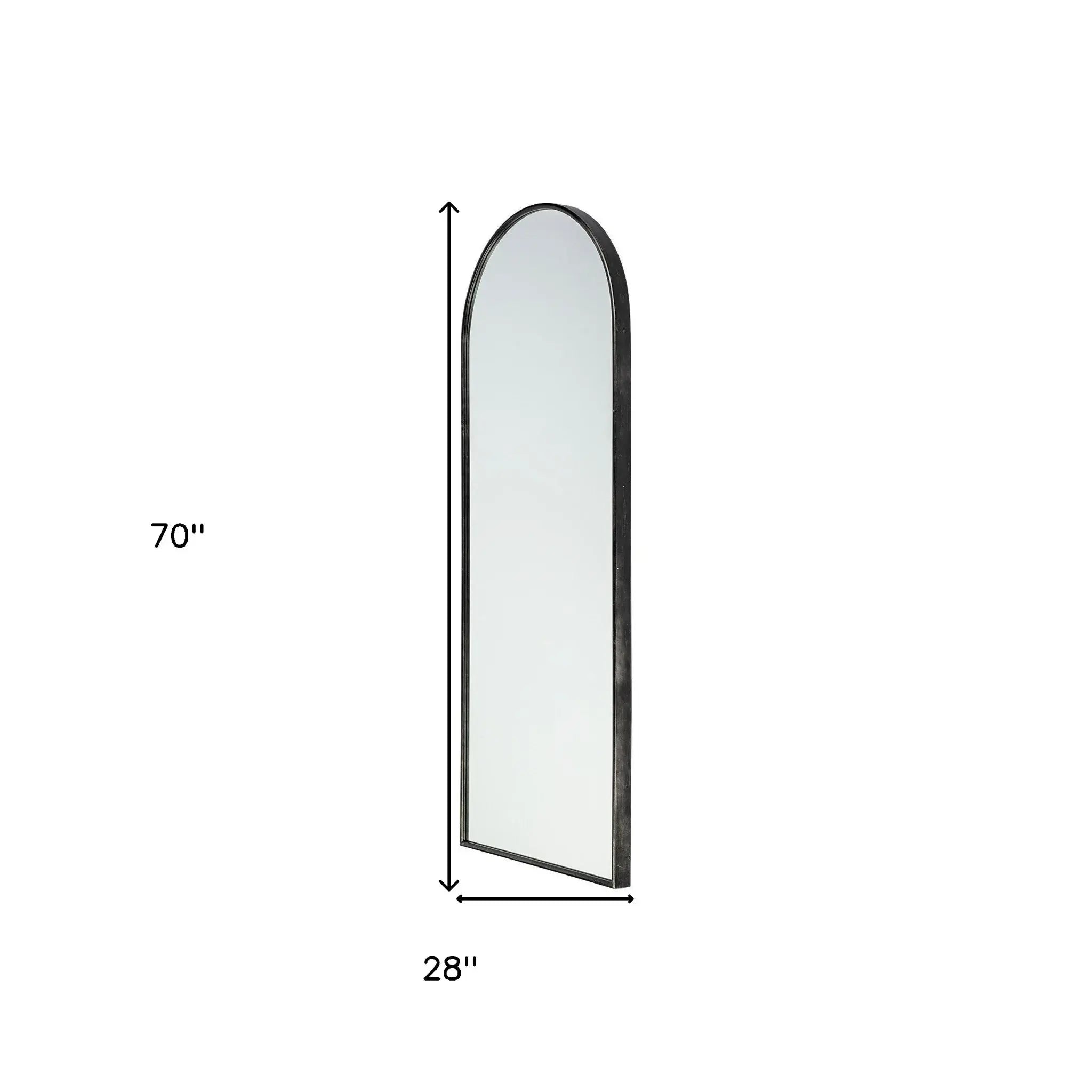 Black Arch Full Length Hanging Metal Mirror - Homeroots - Flyclothing LLC