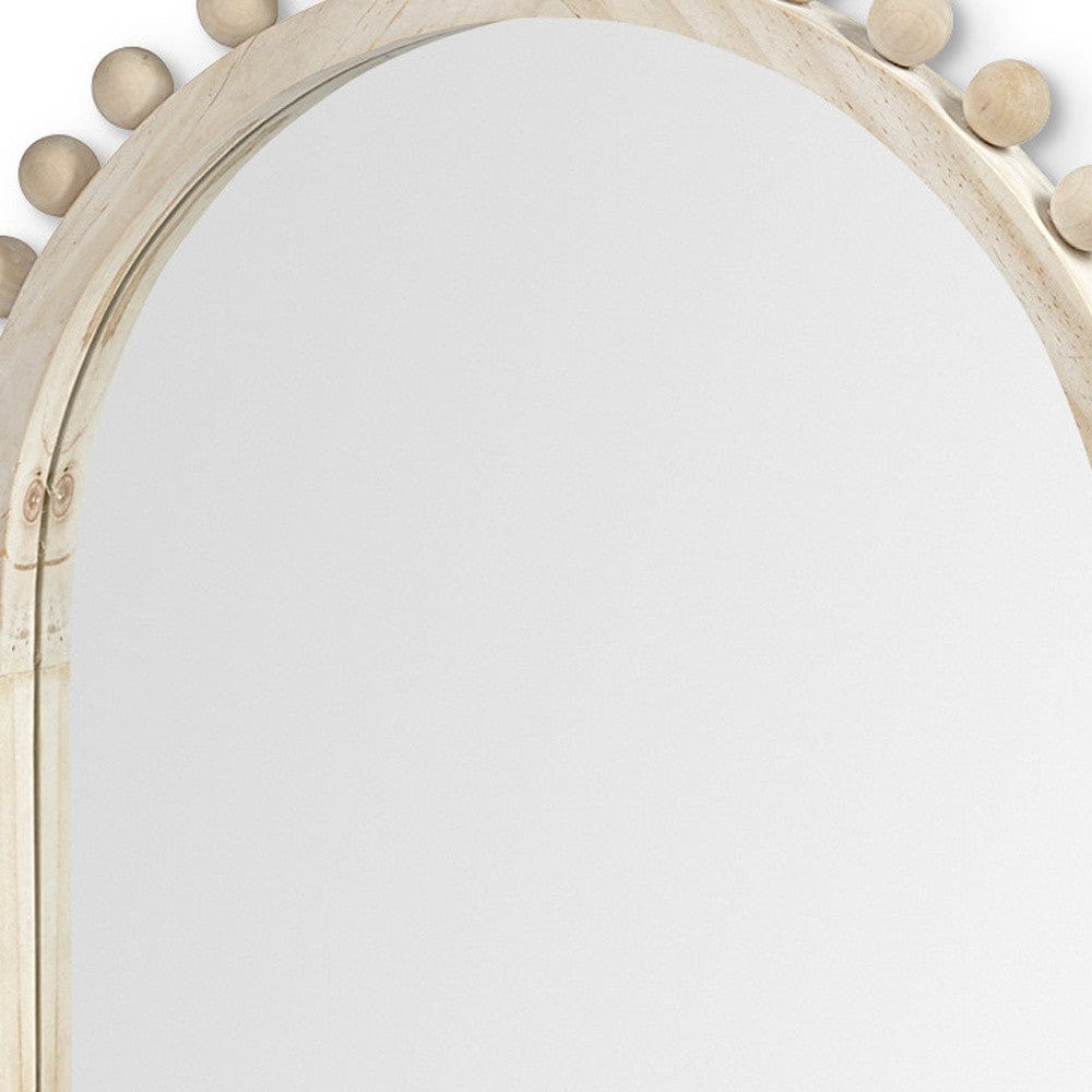 35" Natural Arch Wood Framed Accent Mirror - Homeroots - Flyclothing LLC