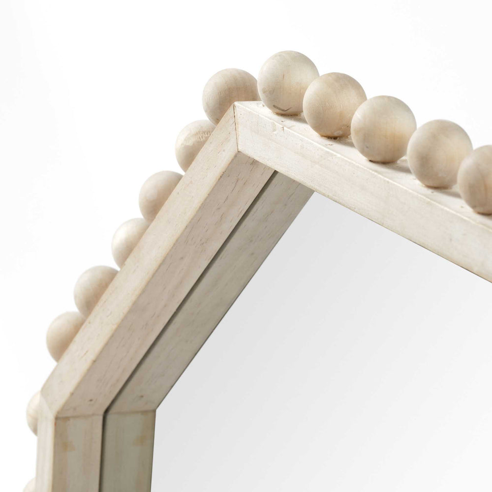 32" Octagon Natural Wood Frame Wall Mirror - Homeroots - Flyclothing LLC