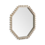 32" Octagon Natural Wood Frame Wall Mirror - Homeroots