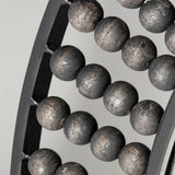 42" Round Black Metal Frame Wall Mirror With Wood Beads - Homeroots - Flyclothing LLC