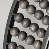 42" Round Black Metal Frame Wall Mirror With Wood Beads - Homeroots - Flyclothing LLC