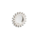 Cog 17" Round White Wood Frame Wall Mirror - Homeroots