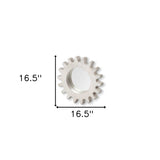 Cog 17" Round White Wood Frame Wall Mirror - Homeroots - Flyclothing LLC