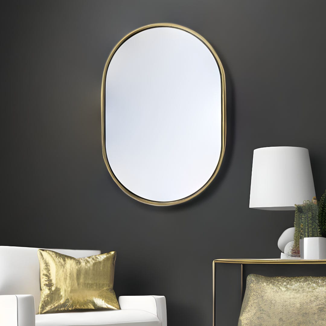 Gold Oval Accent Metal Mirror - Homeroots