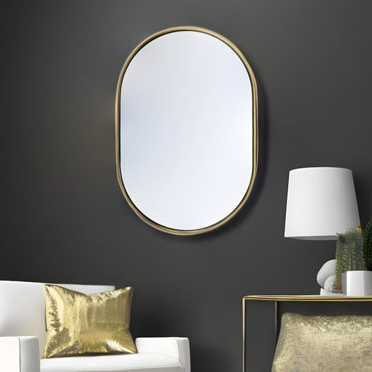 Gold Oval Accent Metal Mirror - Homeroots