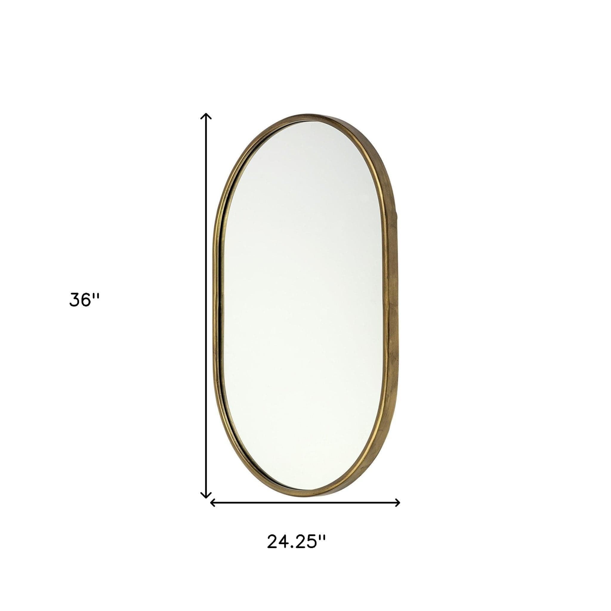 Gold Oval Accent Metal Mirror - Homeroots