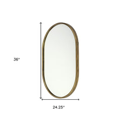 Gold Oval Accent Metal Mirror - Homeroots