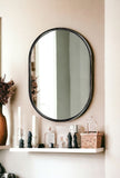 36" Black Oval Metal Framed Accent Mirror - Homeroots