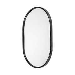 36" Black Oval Metal Framed Accent Mirror - Homeroots