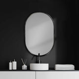 36" Black Oval Metal Framed Accent Mirror - Homeroots - Flyclothing LLC
