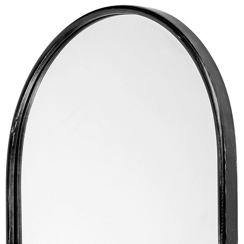 36" Black Oval Metal Framed Accent Mirror - Homeroots - Flyclothing LLC