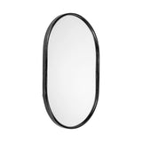 36" Black Oval Metal Framed Accent Mirror - Homeroots - Flyclothing LLC