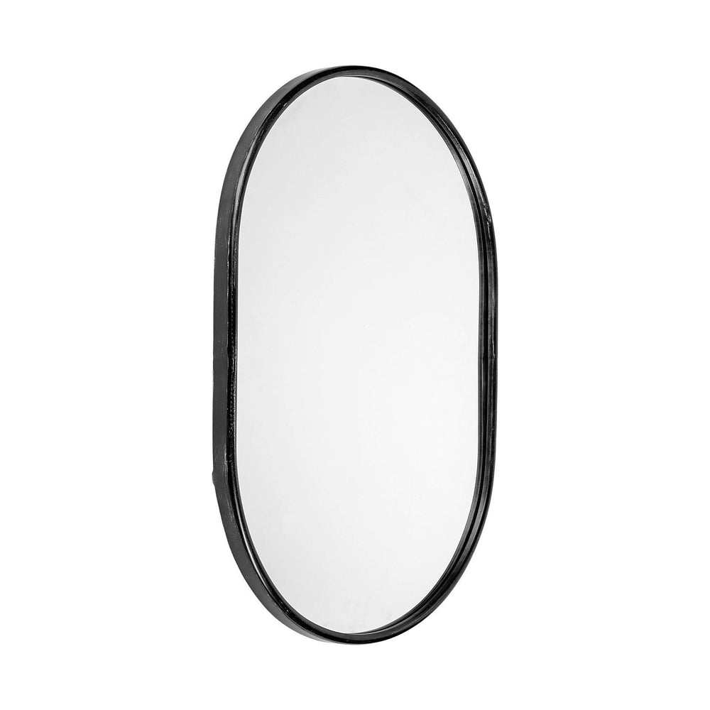 36" Black Oval Metal Framed Accent Mirror - Homeroots - Flyclothing LLC