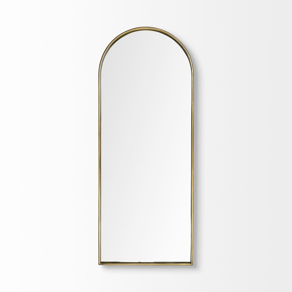 70" Gold Arch Metal Framed Accent Mirror - Homeroots