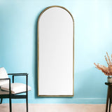 70" Gold Arch Metal Framed Accent Mirror - Homeroots - Flyclothing LLC