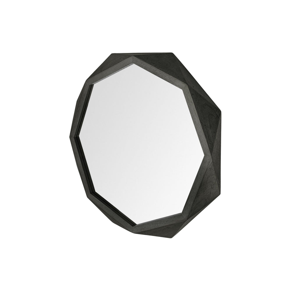 32" Octagon Black Wood Frame Wall Mirror - Homeroots - Flyclothing LLC