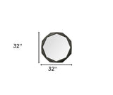 32" Octagon Black Wood Frame Wall Mirror - Homeroots - Flyclothing LLC