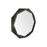 32" Octagon Black Wood Frame Wall Mirror - Homeroots