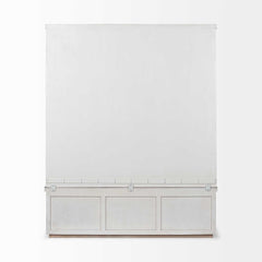 White And Medium Brown Wood Hall Tree With Storage