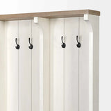 White And Medium Brown Wood Hall Tree With Storage - Homeroots - Flyclothing LLC