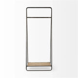 Black Pipe Metal And Wood Shelf Hall Tree - Homeroots - Flyclothing LLC
