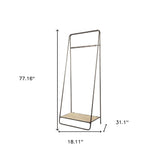 Black Pipe Metal And Wood Shelf Hall Tree - Homeroots - Flyclothing LLC