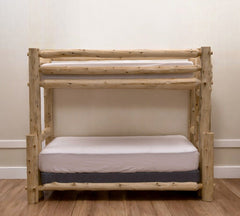 Rustic And Natural Cedar Single Ladder Right Log Bunk Bed - Homeroots