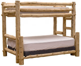 Rustic And Natural Cedar Double And Single Ladder Right Log Bunk Bed - Homeroots