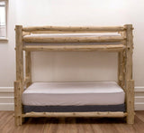 Rustic And Natural Cedar Double And Single Ladder Right Log Bunk Bed - Homeroots