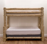 Rustic And Natural Cedar Queen And Single Ladder Right Log Bunk Bed - Homeroots