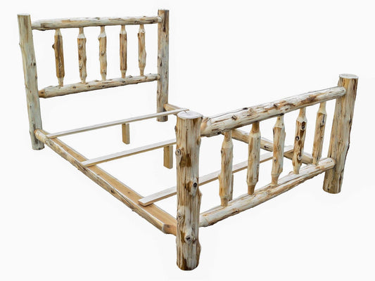 Rustic And Natural Cedar Single Traditional Log Bed - Homeroots
