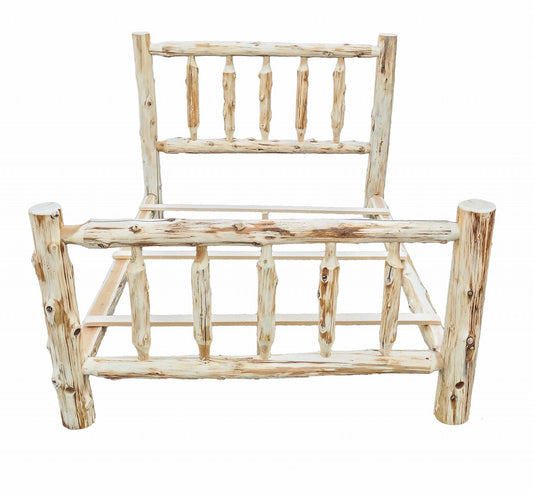 Rustic And Natural Cedar Single Traditional Log Bed - Homeroots