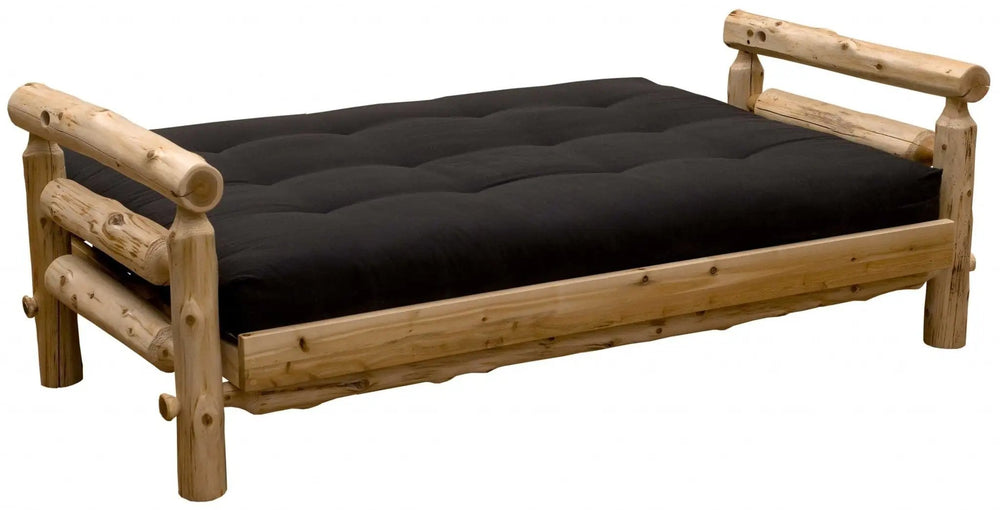 83" Black 100% Cotton Sleeper Sleeper Sofa With Wood Brown Legs - Homeroots - Flyclothing LLC