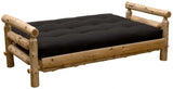 83" Black 100% Cotton Sleeper Sleeper Sofa With Wood Brown Legs - Homeroots - Flyclothing LLC