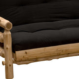 83" Black 100% Cotton Sleeper Sleeper Sofa With Wood Brown Legs - Homeroots - Flyclothing LLC