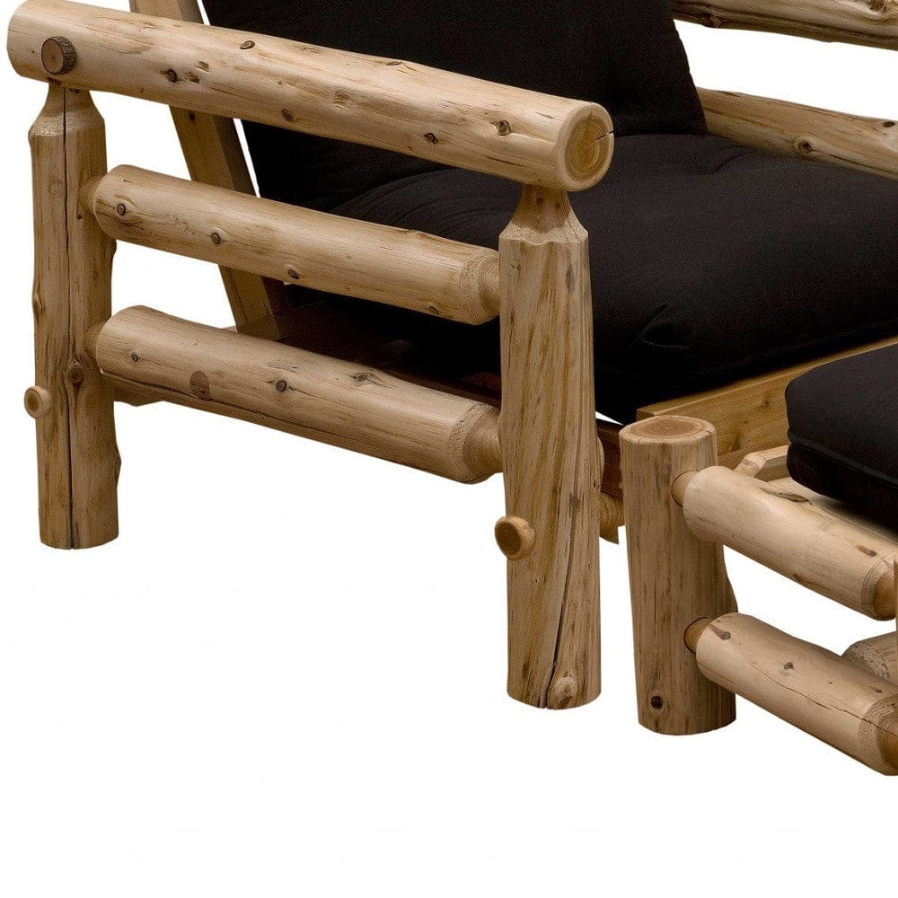 40" Sofa With Ottoman With Natural Legs - Homeroots