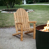 27" Natural Solid Wood Indoor Outdoor Arm Chair - Homeroots