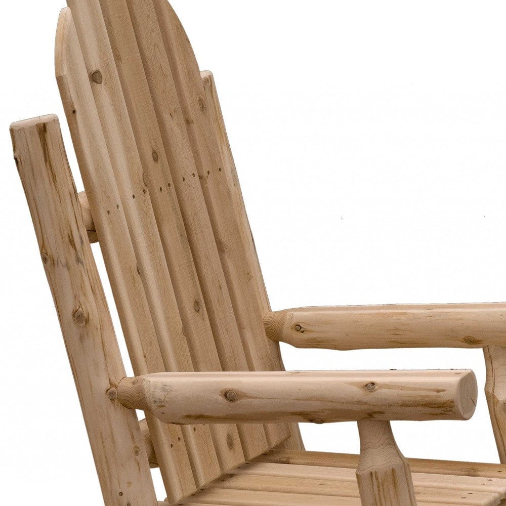 27" Natural Wood Solid Wood Indoor Outdoor Rocking Chair - Homeroots - Flyclothing LLC